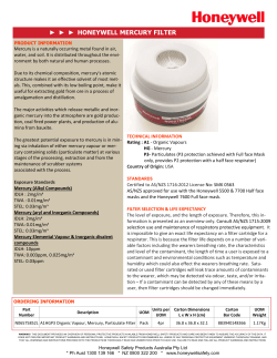 Honeywell Mercury Filter - Honeywell Safety Products