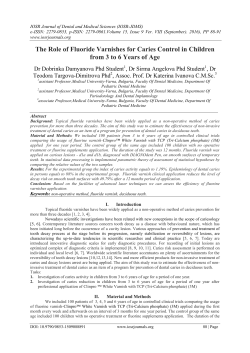 The Role of Fluoride Varnishes for Caries Control in Children from 3