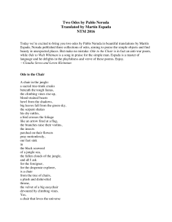 to READ Two Odes by Pablo Neruda Translated by Mart&iacute;n Espada