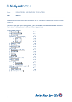SLSA Specification - Cottesloe Surf Life Saving Club