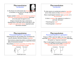 Macroevolution Macroevolution Macroevolution