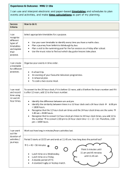 Numeracy booklet time