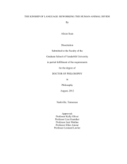 THE KINSHIP OF LANGUAGE: REWORKING THE HUMAN