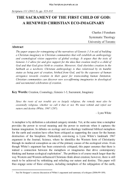 the sacrament of the first child of god: a renewed christian eco