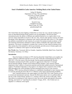 Iran`s Foothold in Latin America