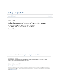 Federalism in the Context of Yucca Mountain: Nevada v. Department