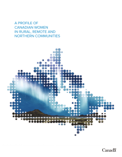 Profile of Canadian women in rural, remote and Northern communities