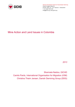 Mine Action and Land Issues in Colombia