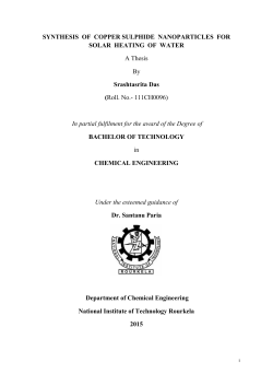SYNTHESIS OF COPPER SULPHIDE - Ethesis@nitr