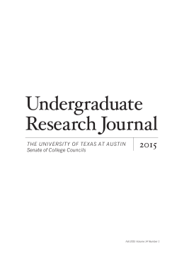2015 - Texas Undergraduate Research Journal