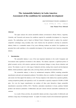 The Automobile Industry in Latin America: Assessment of the