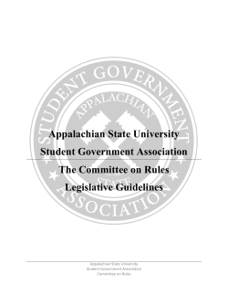 Legislative Guidelines - Student Government Association