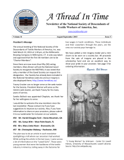 A Thread In Time - Descendants of Textile Workers