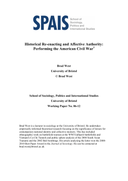 The Unfinished War: American Civil War Reenacting and the