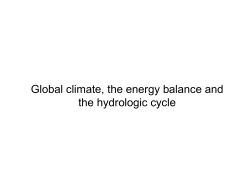 Global climate, the energy balance and the hydrologic cycle