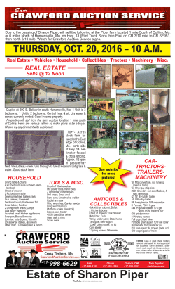Estate of Sharon Piper - Crawford Auction Service