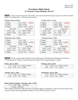 2nd Semester Exam Schedule 15