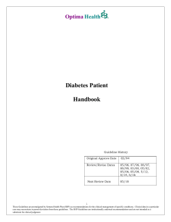 Diabetes Patient Handbook - Providers | Optima Health