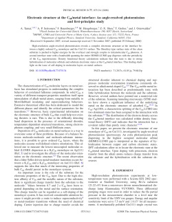 Electronic structure at the C60/metal interface: An angle