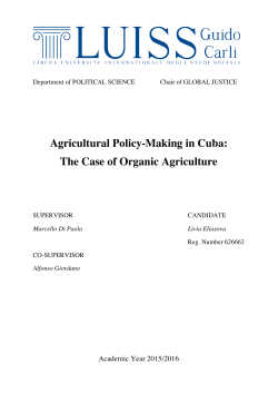 Agricultural Policy-Making in Cuba: The Case of Organic Agriculture