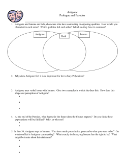 Antigone Prologue and Parodos
