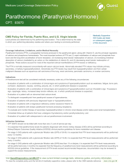 Parathormone (Parathyroid Hormone)