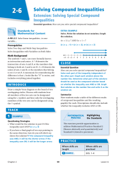 Solving Compound Inequalities