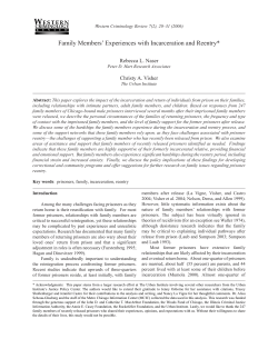 Family Members` Experiences with Incarceration and Reentry*