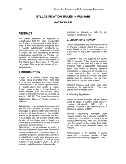 syllabification rules in punjabi - Center for Language Engineering
