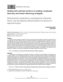Dealing with unknown words in L2 reading: vocabulary discovery