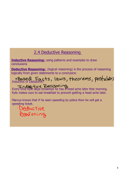 2.4 Deductive Reasoning