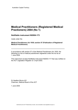 (Registered Medical Practioners) 2004 (No 1)