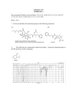 Chemistry 217 Problem Set 3 Recommended Problems from the Book