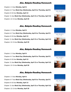 Alas, Babylon Reading Homework Alas, Babylon