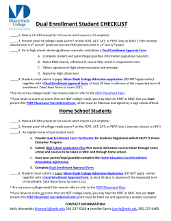 Dual Enrollment Student CHECKLIST