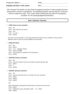 Graphing Calculator Crash Course
