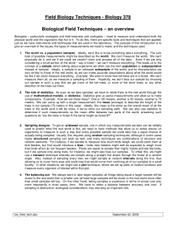 Field Techniques Overview