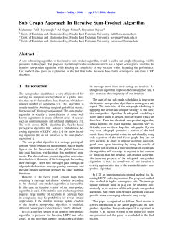 Sub Graph Approach In Iterative Sum-Product Algorithm