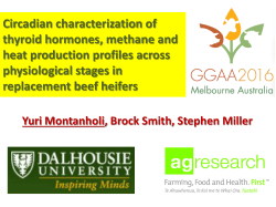 Circadian characterization of thyroid hormones, methane and heat