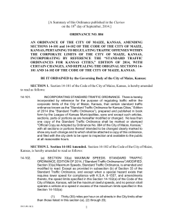 Ordinance 884 - City of Maize