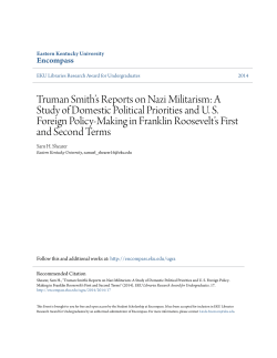 A Study of Domestic Political Priorities and U. S. - Encompass