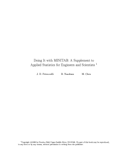 Doing It with MINITAB: A Supplement to Applied Statistics for