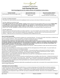 Installation Instructions Cork Flooring Click Lock