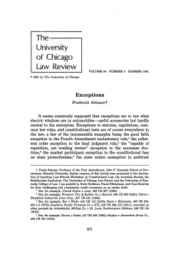 Exceptions - Chicago Unbound