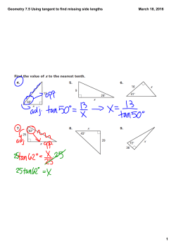 Geometry 7.5 Using tangent to find missing side lengths