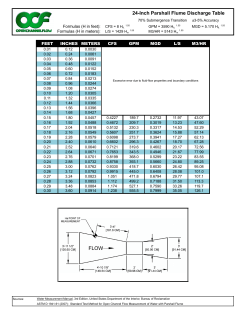24-inch parshall flume discharge table