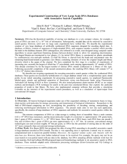 Experimental Construction of Very Large Scale DNA