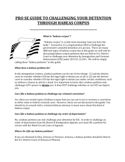 Pro Se Guide to Challenging Your Detention Through Habeas Corpus
