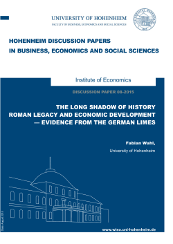 The Long Shadow of History - Fakult&auml;t Wirtschafts