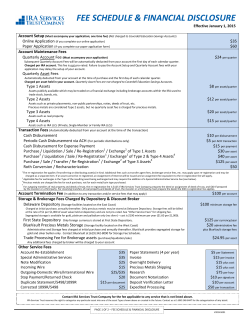 Fee Schedule - IRA Services